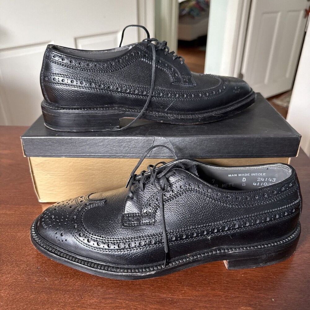 Vintage Nettleton Black Calf Blucher Oxford 7D w/ Original Box USA 41108